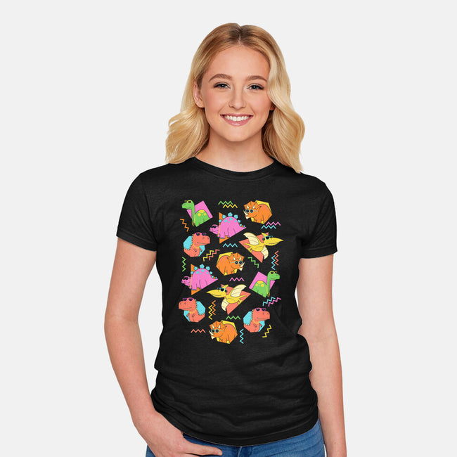 Dino Cool-Womens-Fitted-Tee-sebasebi