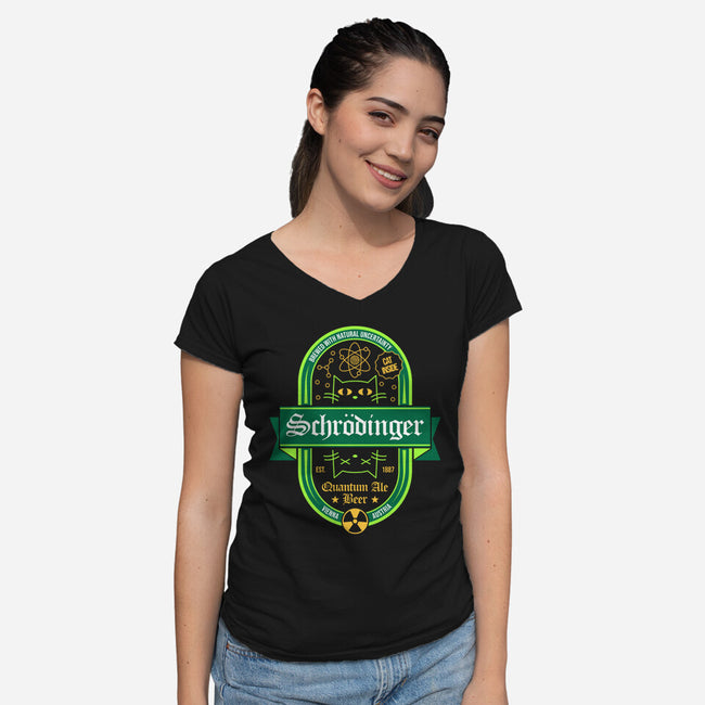 Schrodinger Quantum Ale Beer-Womens-V-Neck-Tee-sachpica