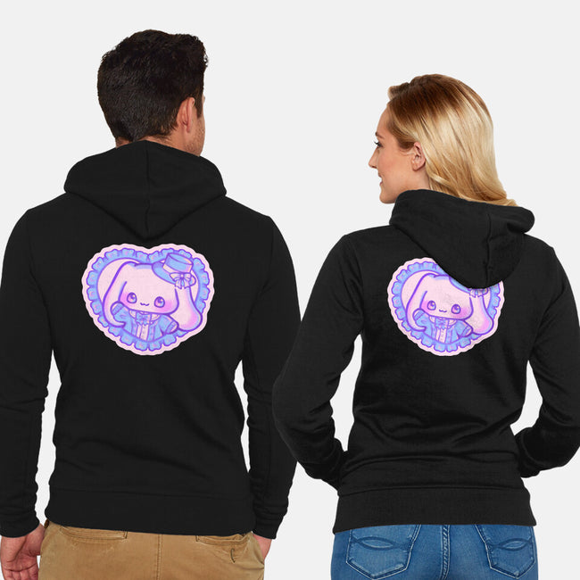 Perrito Blanco Amor-Unisex-Zip-Up-Sweatshirt-Panchi Art