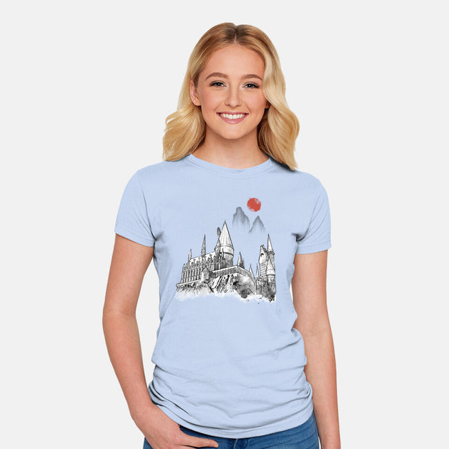 Wizard Home Sumi-e-Womens-Fitted-Tee-Astrobot Invention