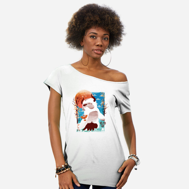 Loyal Sky Bison-Womens-Off Shoulder-Tee-dandingeroz