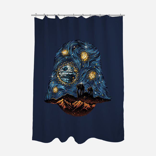 Starry Empire Night-None-Polyester-Shower Curtain-glitchygorilla