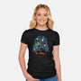 Starry Empire Night-Womens-Fitted-Tee-glitchygorilla