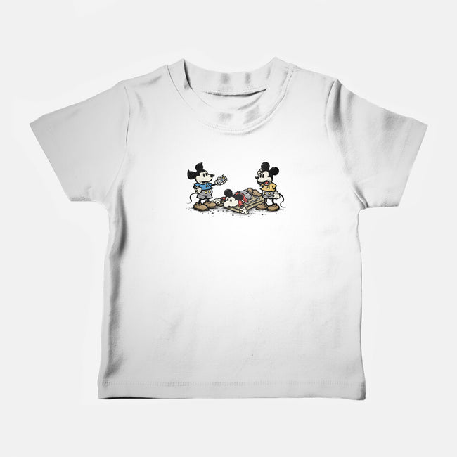 Red Shirt Mouse-Baby-Basic-Tee-kg07