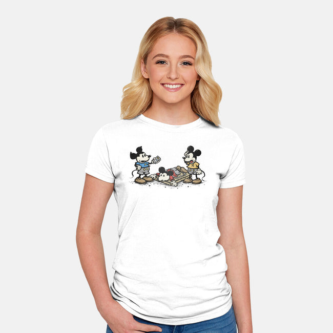 Red Shirt Mouse-Womens-Fitted-Tee-kg07