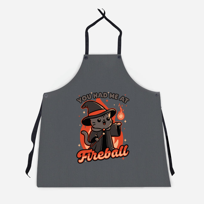 Magical Fireball Cat-Unisex-Kitchen-Apron-Studio Mootant