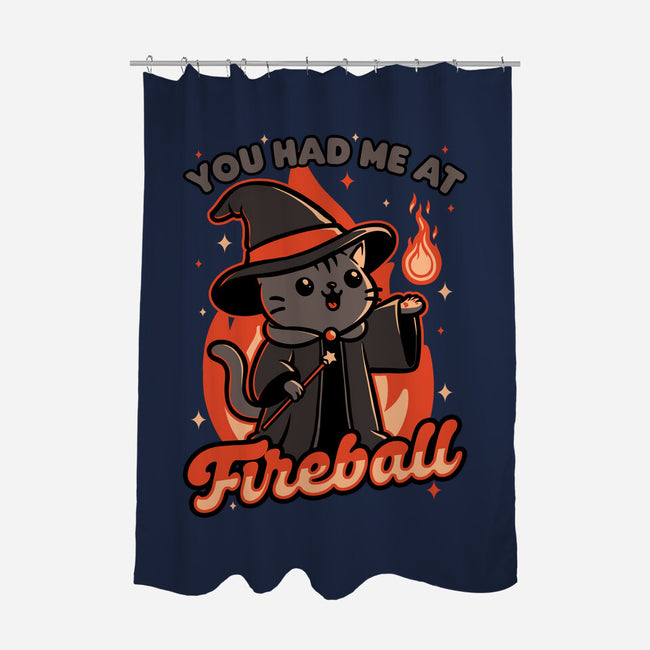 Magical Fireball Cat-None-Polyester-Shower Curtain-Studio Mootant