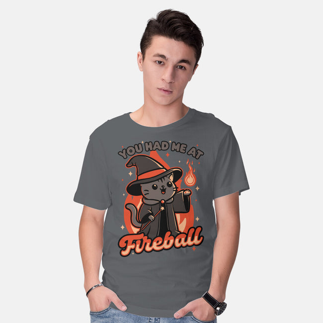 Magical Fireball Cat-Mens-Basic-Tee-Studio Mootant