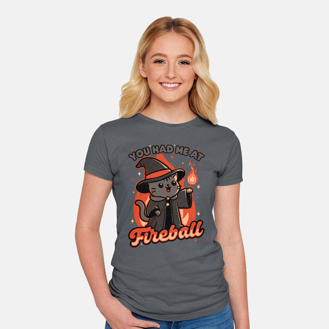 Magical Fireball Cat-Womens-Fitted-Tee-Studio Mootant