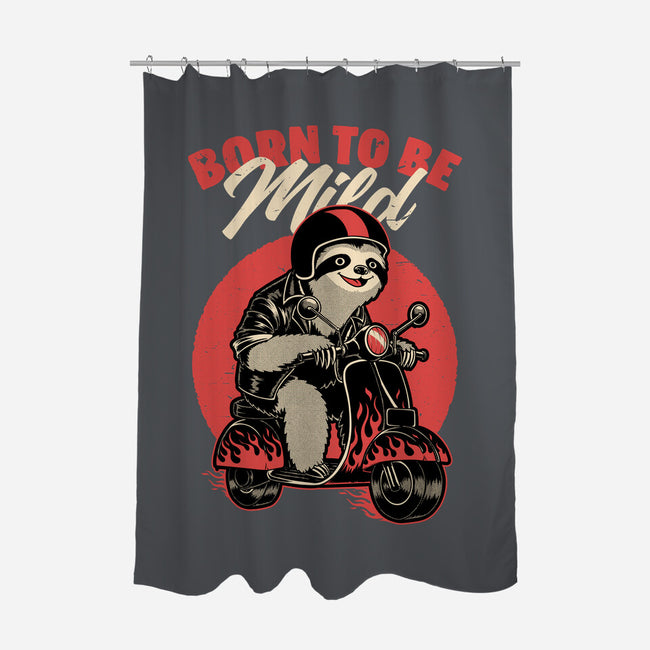 Radical Sloth Biker-None-Polyester-Shower Curtain-Studio Mootant