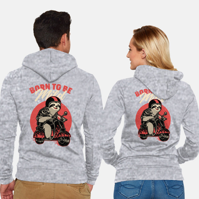 Radical Sloth Biker-Unisex-Zip-Up-Sweatshirt-Studio Mootant