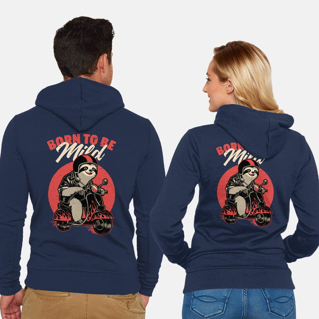 Radical Sloth Biker-Unisex-Zip-Up-Sweatshirt-Studio Mootant