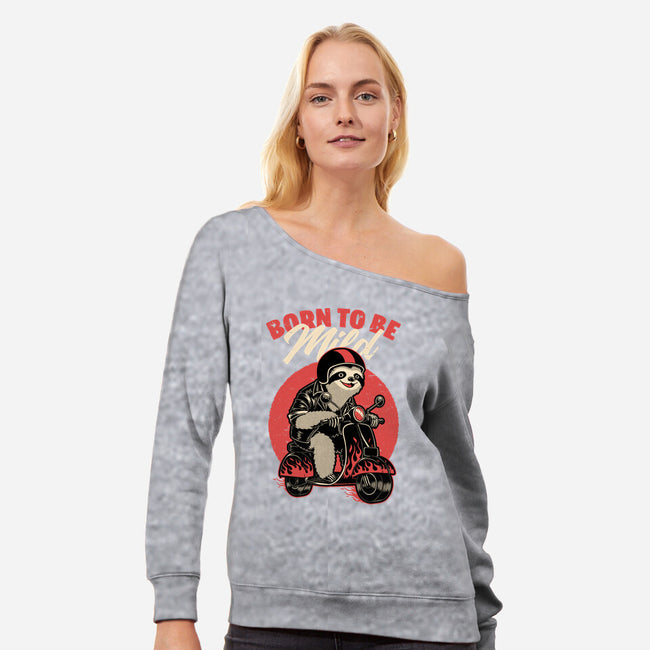 Radical Sloth Biker-Womens-Off Shoulder-Sweatshirt-Studio Mootant