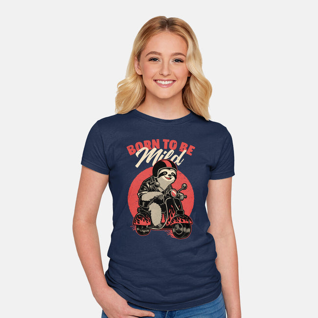 Radical Sloth Biker-Womens-Fitted-Tee-Studio Mootant