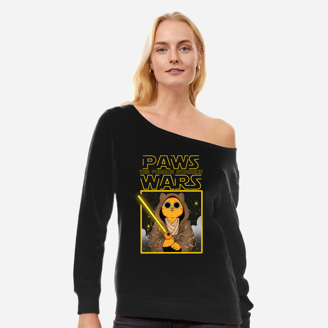 Paws Wars-Womens-Off Shoulder-Sweatshirt-Tri haryadi