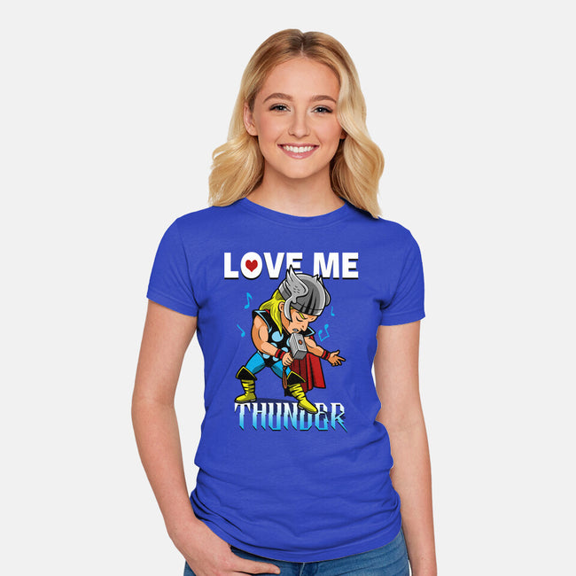 Love Me Thunder-Womens-Fitted-Tee-Boggs Nicolas