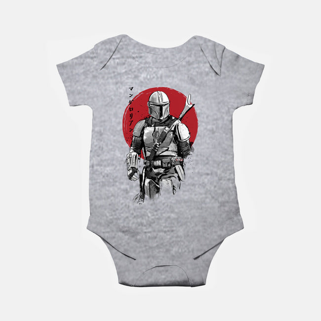 Mandalorian Bounty Hunter Sumi-e-Baby-Basic-Onesie-DrMonekers