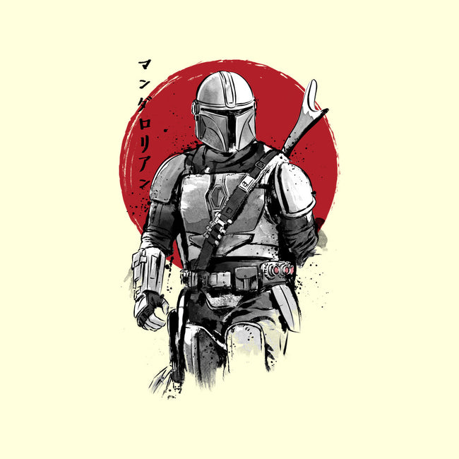 Mandalorian Bounty Hunter Sumi-e-None-Stretched-Canvas-DrMonekers