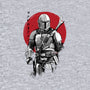 Mandalorian Bounty Hunter Sumi-e-Womens-Fitted-Tee-DrMonekers