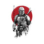 Mandalorian Bounty Hunter Sumi-e-Womens-Fitted-Tee-DrMonekers