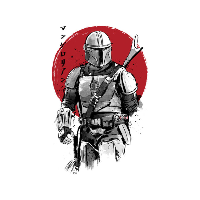 Mandalorian Bounty Hunter Sumi-e-Baby-Basic-Tee-DrMonekers