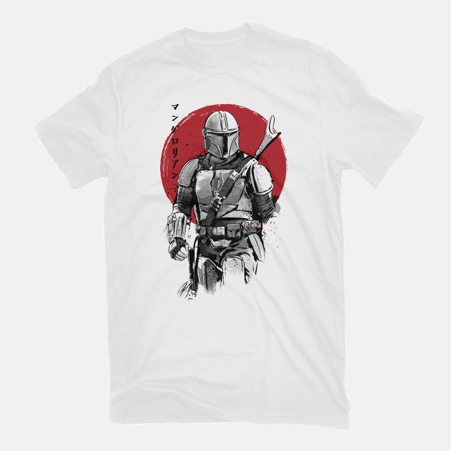 Mandalorian Bounty Hunter Sumi-e-Mens-Heavyweight-Tee-DrMonekers