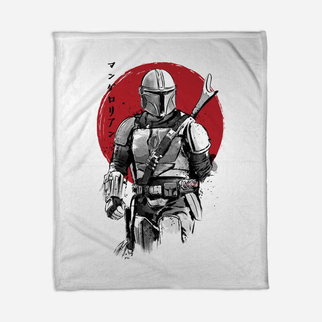 Mandalorian Bounty Hunter Sumi-e-None-Fleece-Blanket-DrMonekers