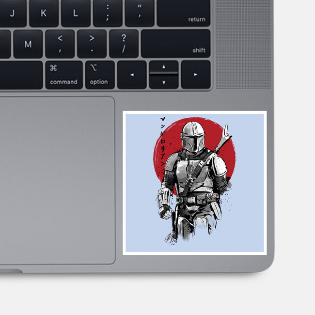 Mandalorian Bounty Hunter Sumi-e-None-Glossy-Sticker-DrMonekers