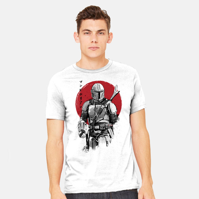 Mandalorian Bounty Hunter Sumi-e-Mens-Heavyweight-Tee-DrMonekers