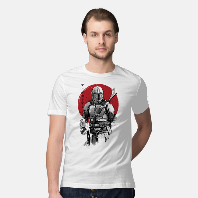 Mandalorian Bounty Hunter Sumi-e-Mens-Premium-Tee-DrMonekers