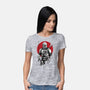 Mandalorian Bounty Hunter Sumi-e-Womens-Basic-Tee-DrMonekers