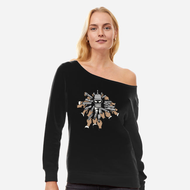 Bender Wick-Womens-Off Shoulder-Sweatshirt-Melonseta