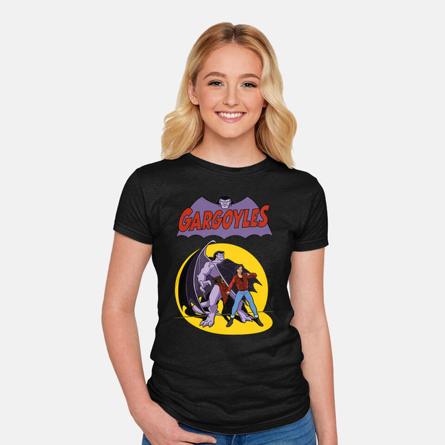 Gargoyles Cover-Womens-Fitted-Tee-jasesa