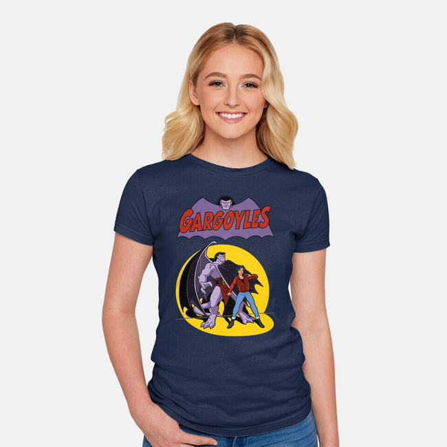 Gargoyles Cover-Womens-Fitted-Tee-jasesa