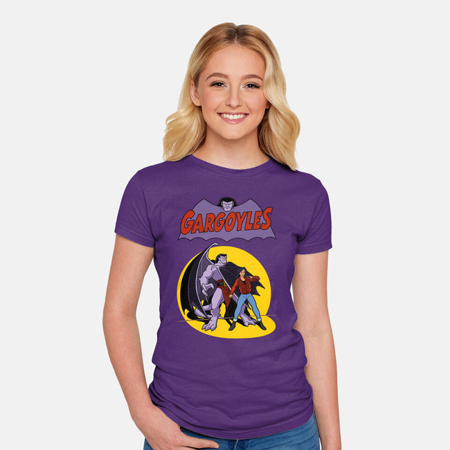 Gargoyles Cover-Womens-Fitted-Tee-jasesa