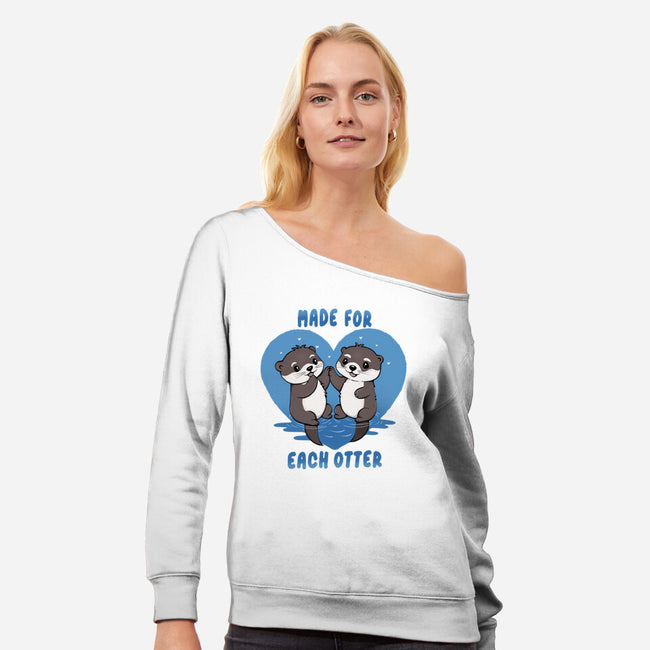 Made For Each Otter-Womens-Off Shoulder-Sweatshirt-Trendlory