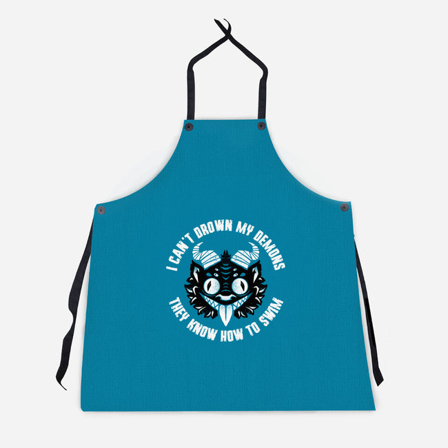 I Can't Drown My Demons-Unisex-Kitchen-Apron-Bezao Abad