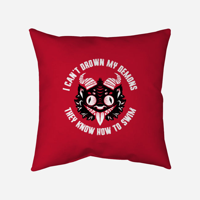 I Can't Drown My Demons-None-Removable Cover w Insert-Throw Pillow-Bezao Abad