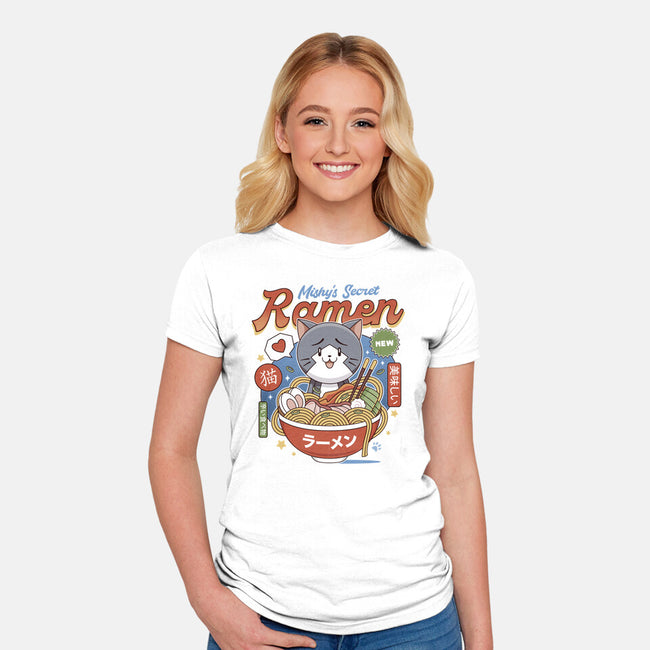 Mishelam Wonderland Mishy Ramen-Womens-Fitted-Tee-LAGELANTEE