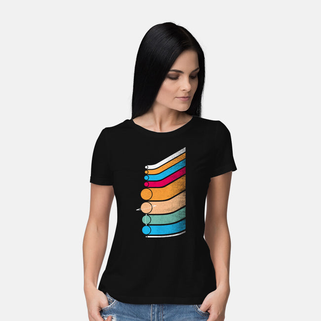 Retro Solar System-Womens-Basic-Tee-rocketman_art