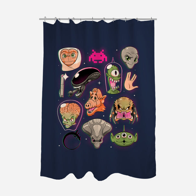 We Love Aliens-None-Polyester-Shower Curtain-Bruno Mota