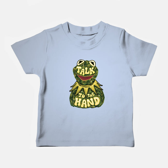 Talk To The Kermit Hand-Baby-Basic-Tee-glitchygorilla