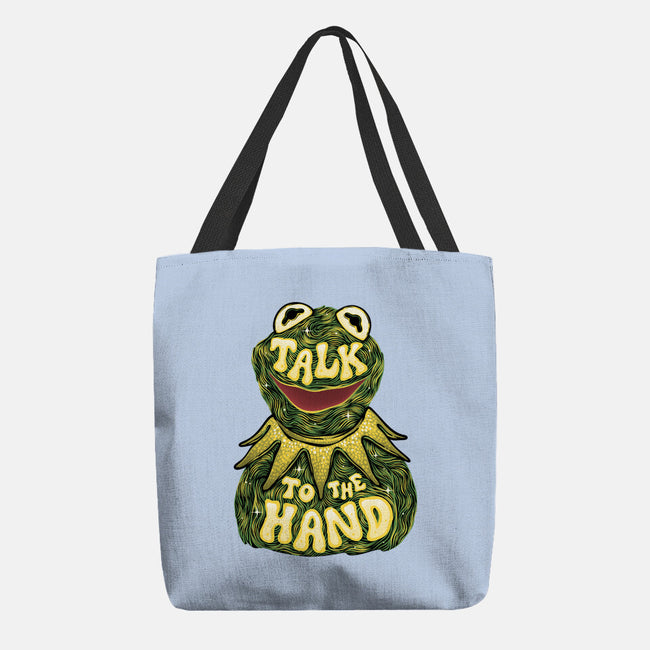 Talk To The Kermit Hand-None-Basic Tote-Bag-glitchygorilla