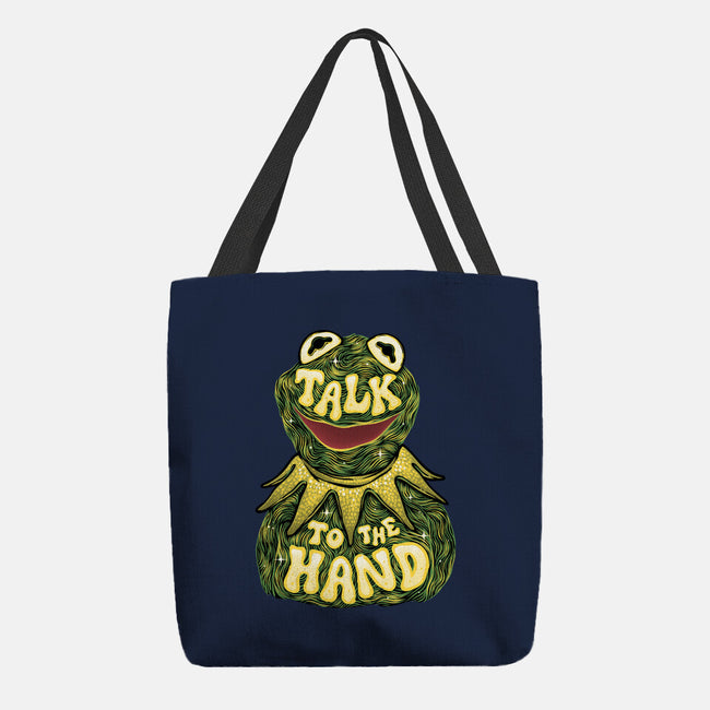 Talk To The Kermit Hand-None-Basic Tote-Bag-glitchygorilla