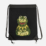 Talk To The Kermit Hand-None-Drawstring-Bag-glitchygorilla