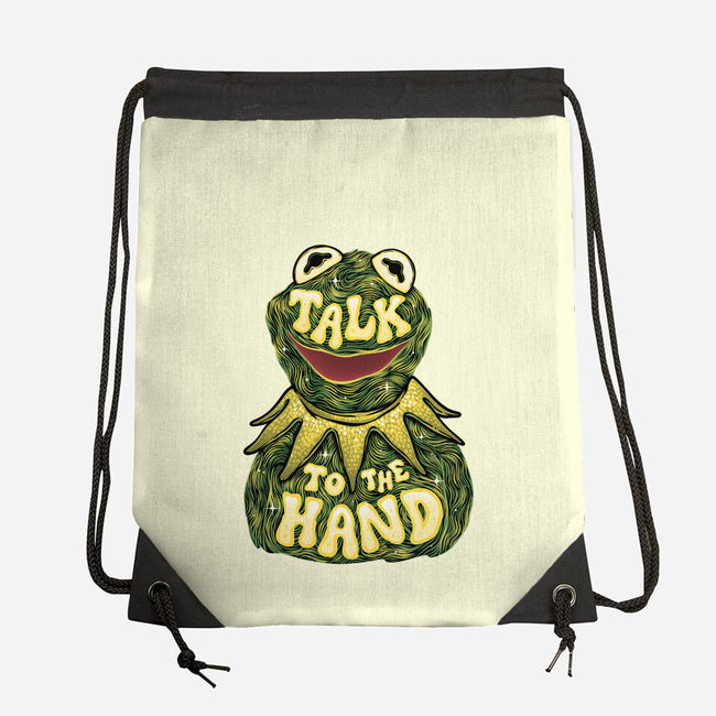 Talk To The Kermit Hand-None-Drawstring-Bag-glitchygorilla