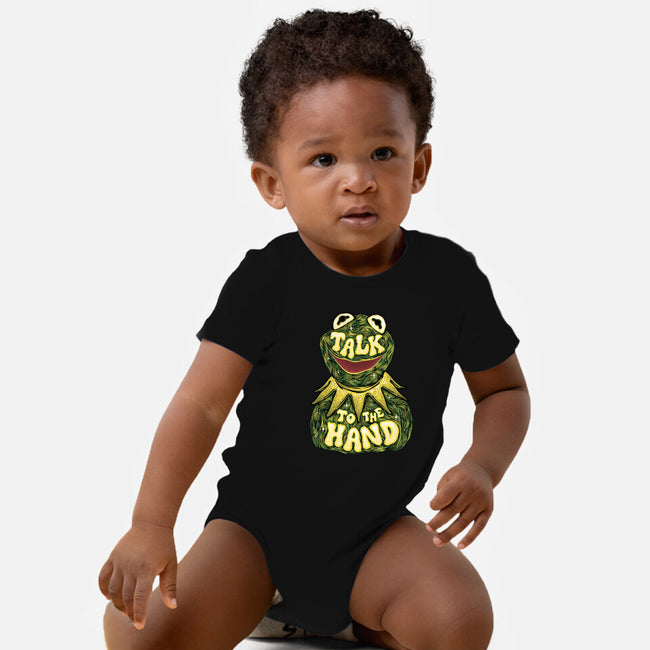 Talk To The Kermit Hand-Baby-Basic-Onesie-glitchygorilla