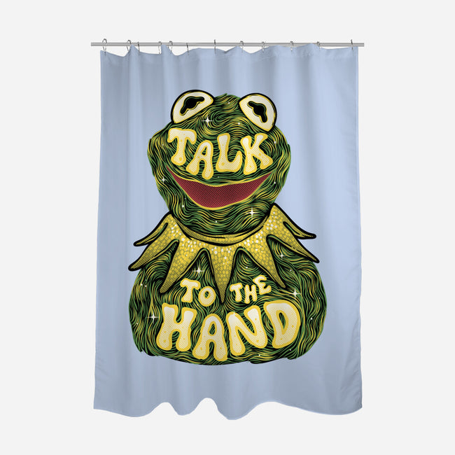 Talk To The Kermit Hand-None-Polyester-Shower Curtain-glitchygorilla