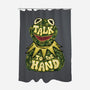 Talk To The Kermit Hand-None-Polyester-Shower Curtain-glitchygorilla