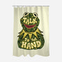 Talk To The Kermit Hand-None-Polyester-Shower Curtain-glitchygorilla